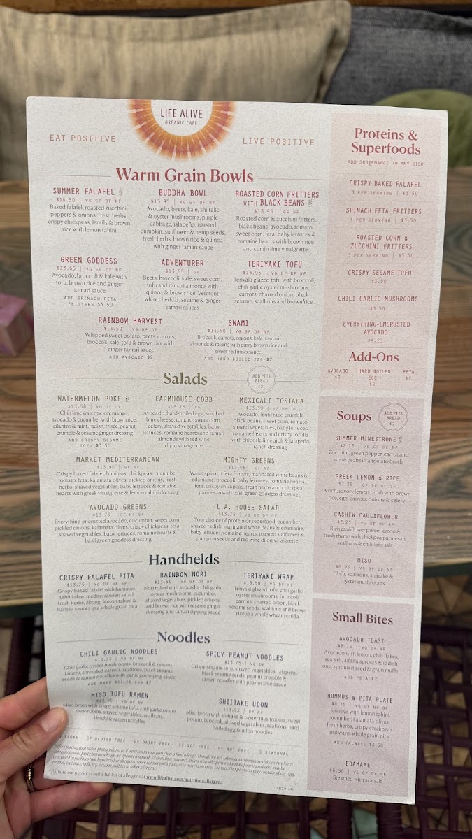 Life Alive Organic Cafe Back Bay Menu - Image 2